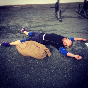 chad playing dead after the strength and conditioning circuit