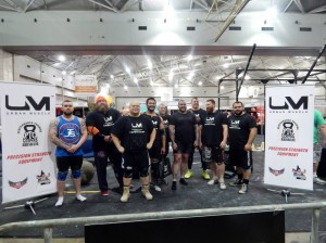 The competitors after the competition has finished for the Brisbane Fitness Expo Strongest Man 2014